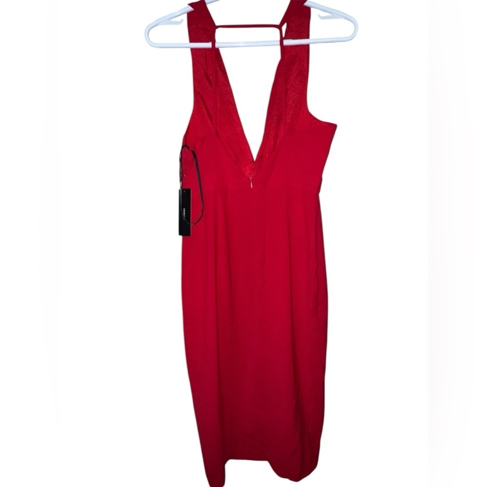 NWT Lulus Red Bodycon Midi Dress Small - Picture 3 of 8